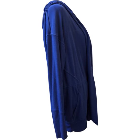 Zella 'Cirrus' Sport Cardigan Hoodie Open Front Jacket, Vivid Blue, Size Large - Picture 2 of 4